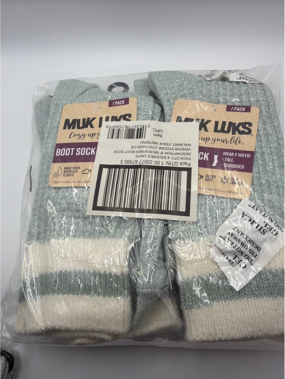 4 pack Muk Luks Cozy Up Your Life Boot Socks 8" Microfiber Tall Slouched
